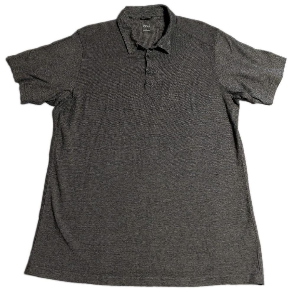 Nau Polo Shirt Mens XL Gray Hemp Organic Cotton Short Sleeve Performance